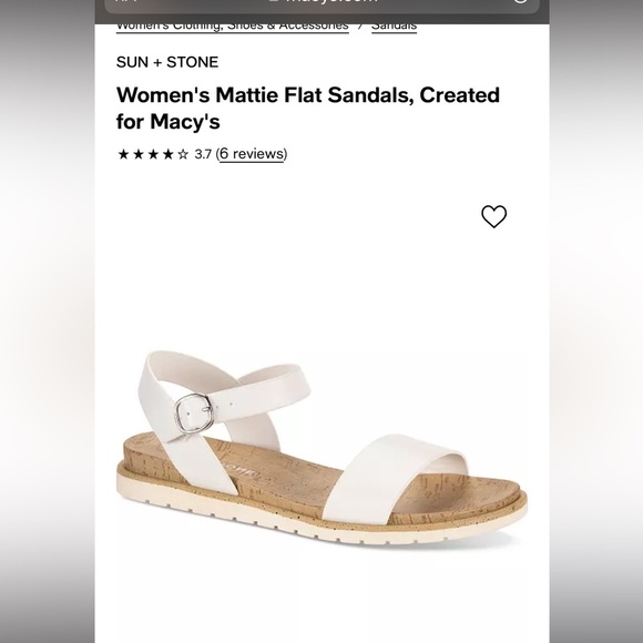 Great condition Macy’s woman sandals color white size 10! W/ straps on the side - Picture 1 of 3